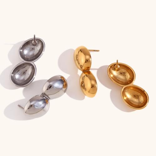 Stainless Steel Stud Earring, 316L Stainless Steel, Peanut, Vacuum Ion Plating, fashion jewelry & for woman 