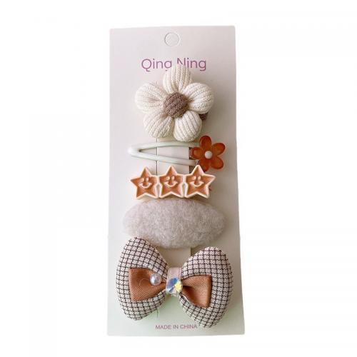 Hair Snap Clips, Cloth, with Zinc Alloy, handmade, 3D effect & for woman Approx 