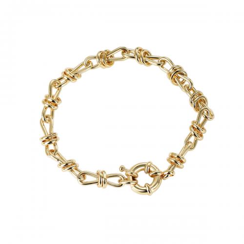 Brass Bracelets, plated, for woman, golden 