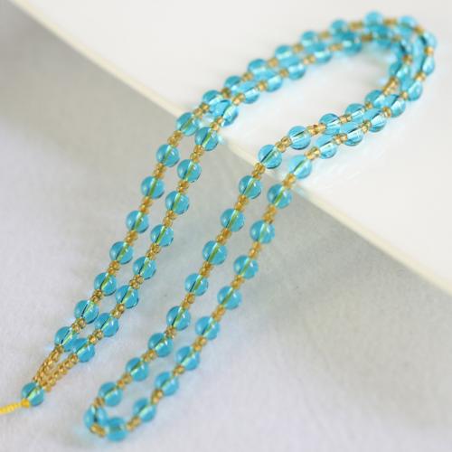 Verre collier de perles en émail, bijoux de mode & unisexe, plus de couleurs à choisir Environ 70 cm, Vendu par PC