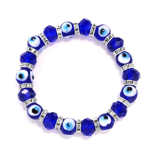 Evil Eye Jewelry Bracelet, Zinc Alloy, with Elastic Thread & Resin, fashion jewelry & for woman 