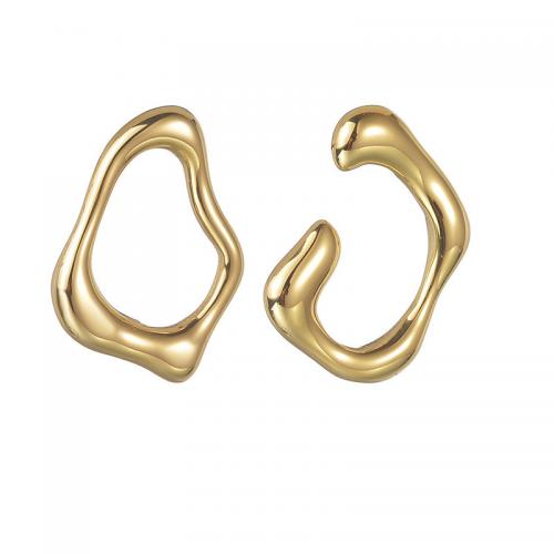 Asymmetric Earrings, 304 Stainless Steel, 18K gold plated, fashion jewelry & for woman, golden 
