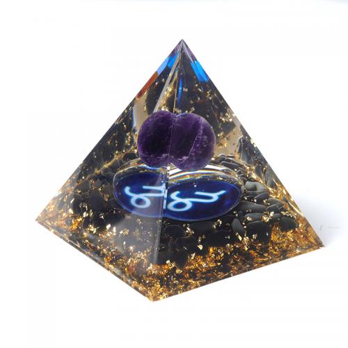 Драгоценный камень украшения, Синтетическая смола, с Полудрагоценный камень, пирамида, разные стили для выбора продается PC