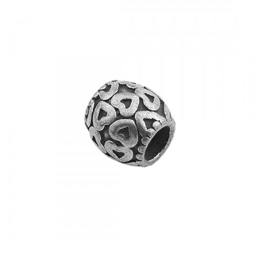 perles de grand trou en inox , Acier inoxydable 304, tambour, poli, DIY Environ 5mm, Vendu par PC[