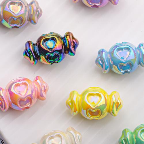 Perles acryliques imprimées , Acrylique, bonbon, DIY, plus de couleurs à choisir Vendu par PC