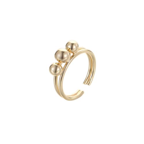Brass Finger Ring, plated & for woman, golden 