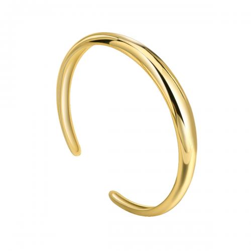 Brass Cuff Bangle, plated, for woman, golden 