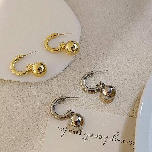 Zinc Alloy Drop Earring, Round, plated, fashion jewelry & for woman 