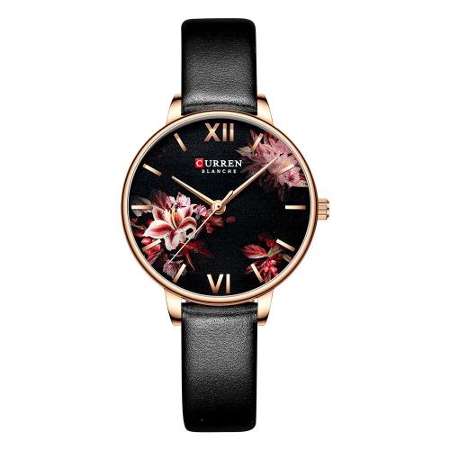 Women Wrist Watch, Glass, with Leather, Japanese movement, Life water resistant & fashion jewelry & for woman Approx 22 cm 
