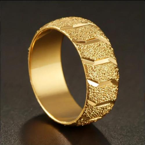 Палец кольцо-латунь, Латунь, плакирован золотом, ювелирные изделия моды & Мужская & разный размер для выбора, продается PC