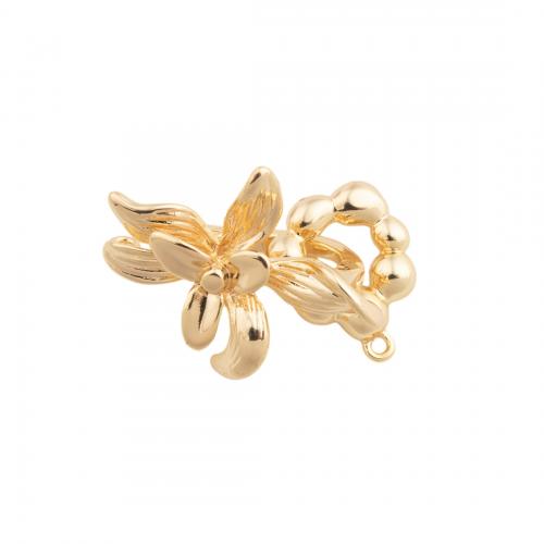 Brass Bracelet Findings, Flower, 14K gold plated, DIY Approx 1mm [