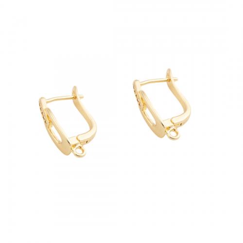 Brass Lever Back Earring Component, 14K gold plated, DIY & micro pave cubic zirconia Inner Approx 8.5mm 