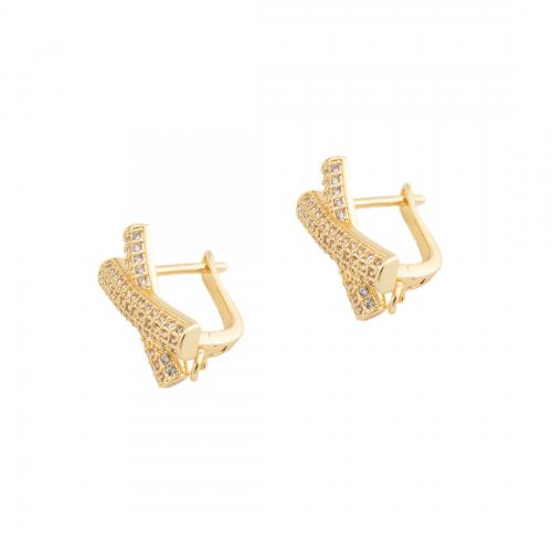 Brass Lever Back Earring Component, 14K gold plated, DIY & micro pave cubic zirconia Inner Approx 7.5mm 