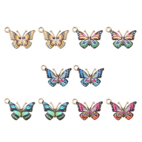 Zinc Alloy Enamel Pendants, Butterfly, DIY, mixed colors Approx 