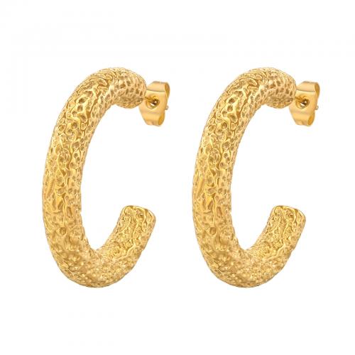 Stainless Steel Stud Earring, 304 Stainless Steel, Vacuum Ion Plating, fashion jewelry & for woman, golden, 31.5mm 