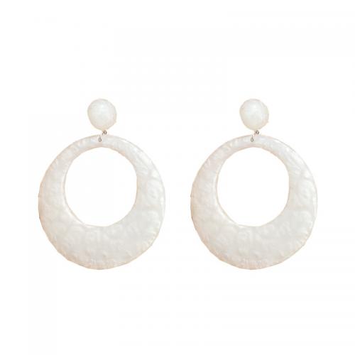 Resin Drop Earring, fashion jewelry & for woman, white, 100mm 
