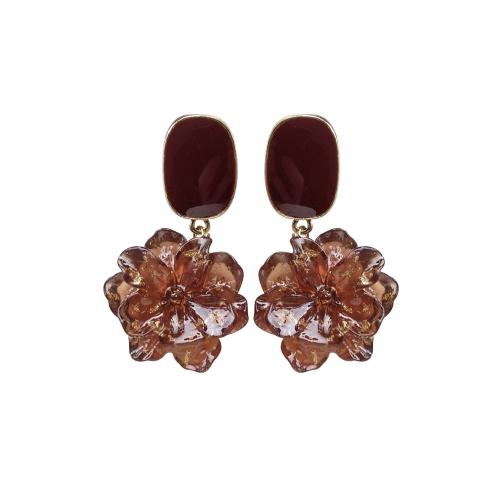 Resin Zinc Alloy Earring, with Resin, fashion jewelry & for woman, 40mm 