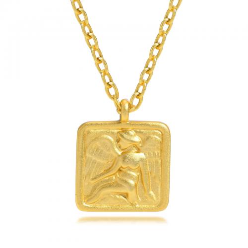Ожерелье ручной латунные, Латунь, Квадратная форма, плакирован золотом, ювелирные изделия моды & Женский x4mm, длина:Приблизительно 500 мм, продается PC