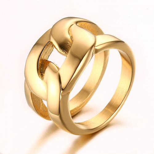 Stainless Steel Finger Ring, 304 Stainless Steel, gold color plated, fashion jewelry & for woman & hollow .6mm 