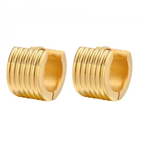 Stainless Steel Huggie Hoop Earring, 304 Stainless Steel, gold color plated, fashion jewelry & for woman 