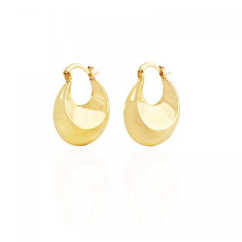 Messing Tropfen Ohrring, plattiert, für Frau, goldfarben, 32x23mm, verkauft von Paar
