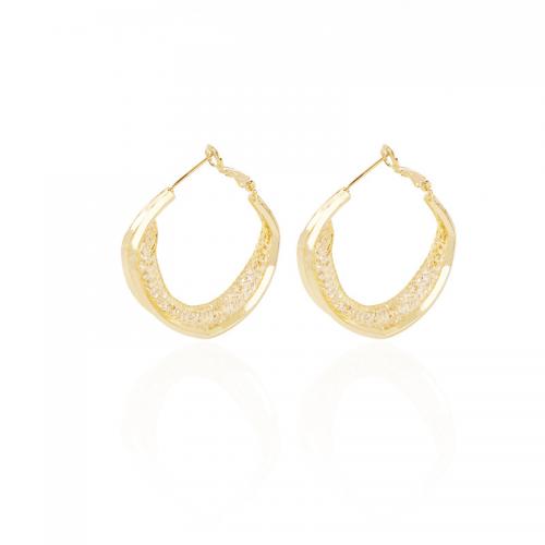 Cubic Zirconia Micro Pave Brass Earring, plated, micro pave cubic zirconia & for woman, golden 