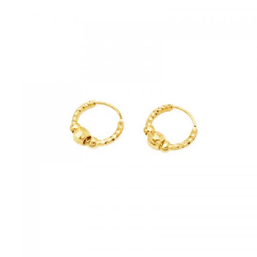Brass Hoop Earring, plated, for woman, golden 