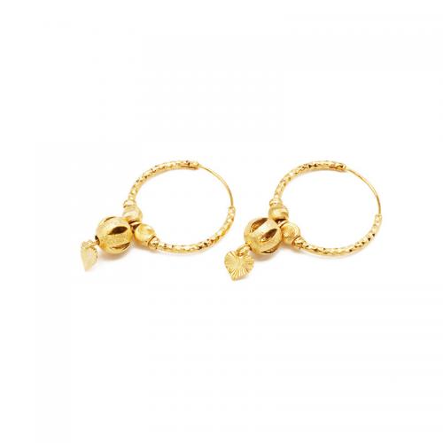 Messing Tropfen Ohrring, plattiert, für Frau, goldfarben, 40x25mm, verkauft von Paar