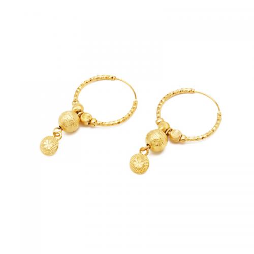 Brass Drop Earring, plated & for woman, golden 