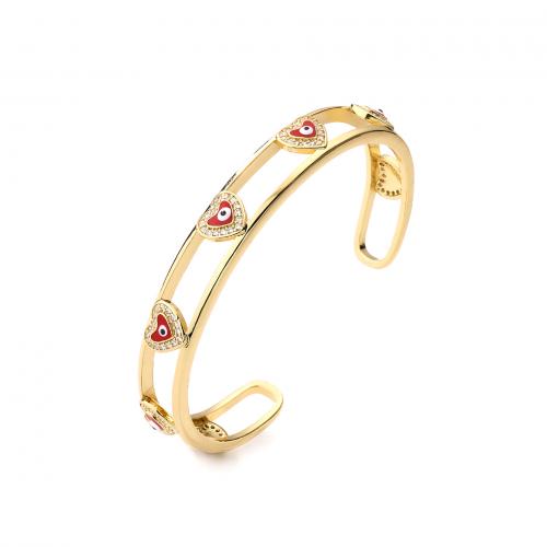 Evil Eye Jewelry Bracelet, Brass, plated, micro pave cubic zirconia & for woman & enamel 