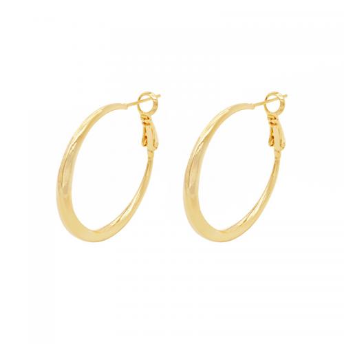 Brass Hoop Earring, plated, for woman 