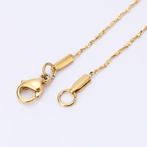 Stainless Steel Chain Necklace, 304 Stainless Steel, Vacuum Ion Plating, fashion jewelry & for woman Approx 45 cm 