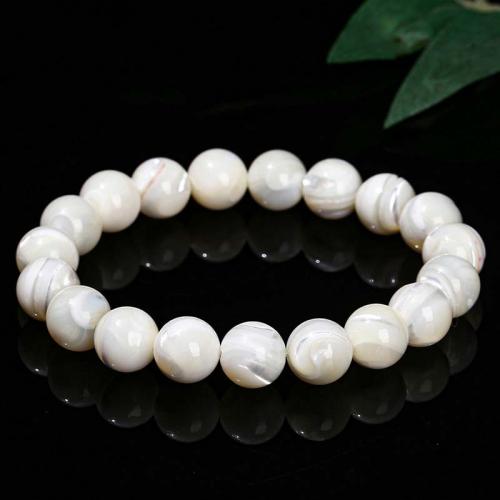 Freshwater Shell Bracelet, Trochus, Round, fashion jewelry & Unisex white Approx 18 cm 