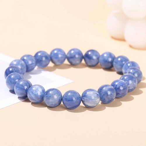 Quartz Bracelets, Kyanite, Round, fashion jewelry & Unisex blue Approx 18 cm [
