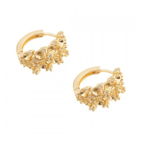 Brass Lever Back Earring Component, 14K gold plated, DIY & micro pave cubic zirconia Inner Approx 12.5mm 