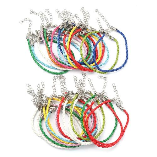 PU Leather Cord Bracelets, handmade, DIY, mixed colors Approx 20 cm, Approx 