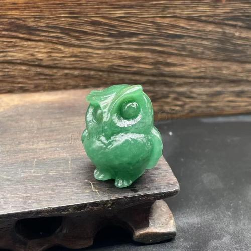 Gemstone Decoration, Natural Stone, Owl, Carved, for home and office 35mm 