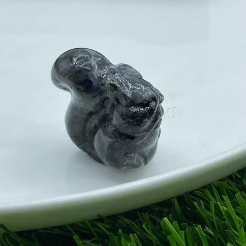 Gemstone Decoration, Natural Stone, Squirrel, Carved, for home and office 30mm 