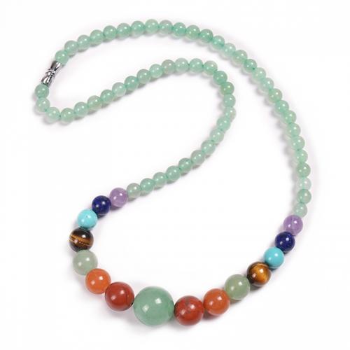 Gemstone Necklaces, Natural Stone, Round, fashion jewelry & for woman Approx 20 Inch 