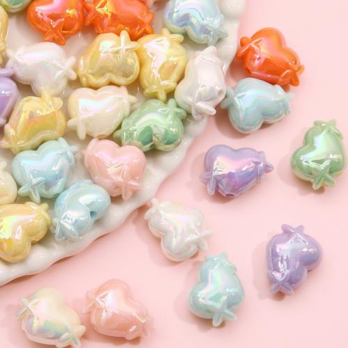 Perles acryliques plaquée, Acrylique, coeur, DIY, plus de couleurs à choisir Environ 2mm Vendu par sac