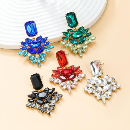 Zinc Alloy Rhinestone Stud Earring, fashion jewelry & for woman & with rhinestone 