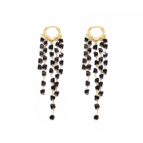 Brass Drop Earring, with Crystal, plated, for woman 