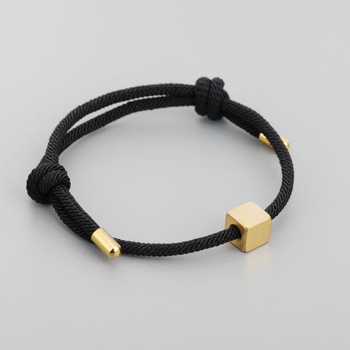 Bracelets tissés en chaîne, Cordon milanais, avec Acier inoxydable 304, Réglable & bijoux de mode & unisexe, plus de couleurs à choisir Environ 15-23 cm, Vendu par PC