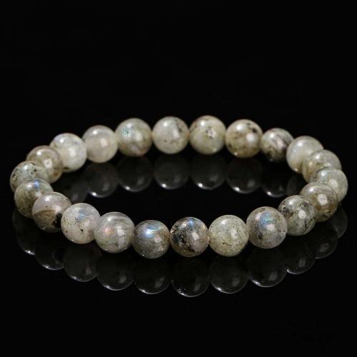 Gemstone Bracelets, Labradorite, Round, fashion jewelry & Unisex mixed colors Approx 18 cm 