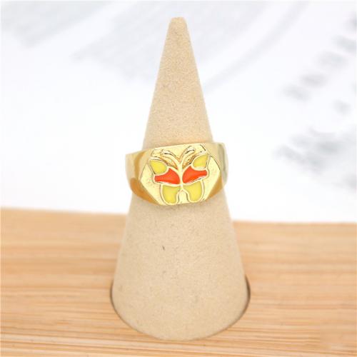 Zinc Alloy Finger Ring, Butterfly, gold color plated, fashion jewelry & for woman US Ring 