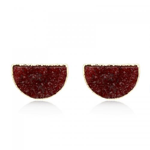 Resin Zinc Alloy Earring, with Zinc Alloy, Dome, fashion jewelry & for woman 