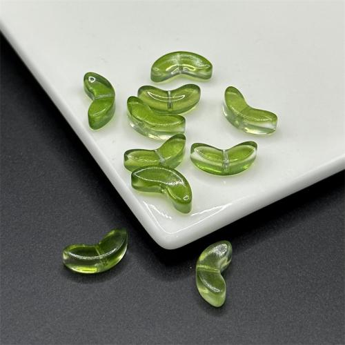 Glass Beads, Leaf, plated, DIY 