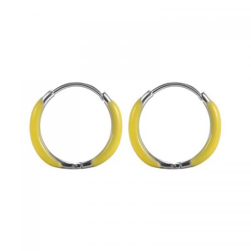 Stainless Steel Huggie Hoop Earring, 304 Stainless Steel, fashion jewelry & for woman & enamel 