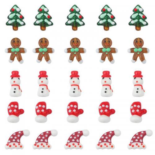 Abalorios de murano de Navidad, Cristal de murano, Diseño de Navidad & Bricolaje & diferentes estilos para la opción, más colores para la opción, agujero:aproximado 2mm, Vendido por UD