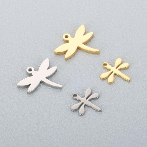 Stainless Steel Animal Pendants, 304 Stainless Steel, Dragonfly, plated, DIY 